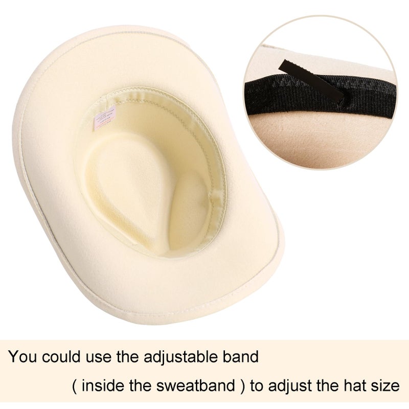 Jastore Western Cowboy Hat for Kids Boy Girl Classic Cowboy Cowgirl Dress Up Hat with Buckle Belt(Beige, 5-12 Years) - Image 4