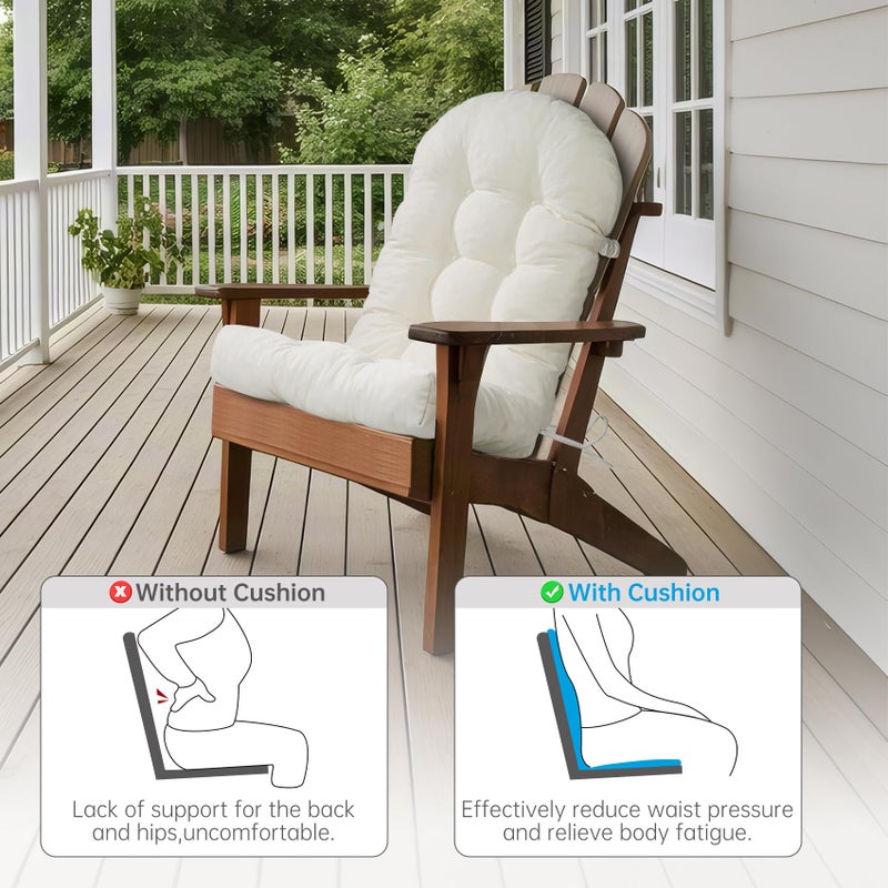 Ylymence Rocking Chair Cushions Set - Non-Slip Adirondack Chair Cushions with Ties Indoor/Outdoor Rocking Chair Pad for Living Room, Bedroom, Balcony, Office - Image 2