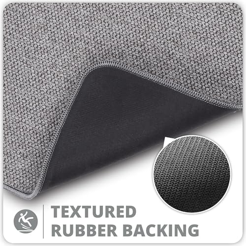 Bosap Bath Mat,Ultra Thin Bathroom Runner Rugs,Large Bath Mats for Bathroom,Quick Dry,Non-Slip,Machine Washable,Low Pile,Bath Rug,Shower Outside,Sink,Home Decor Accessories.Grey,2'x5'（24x60inch） - Image 4
