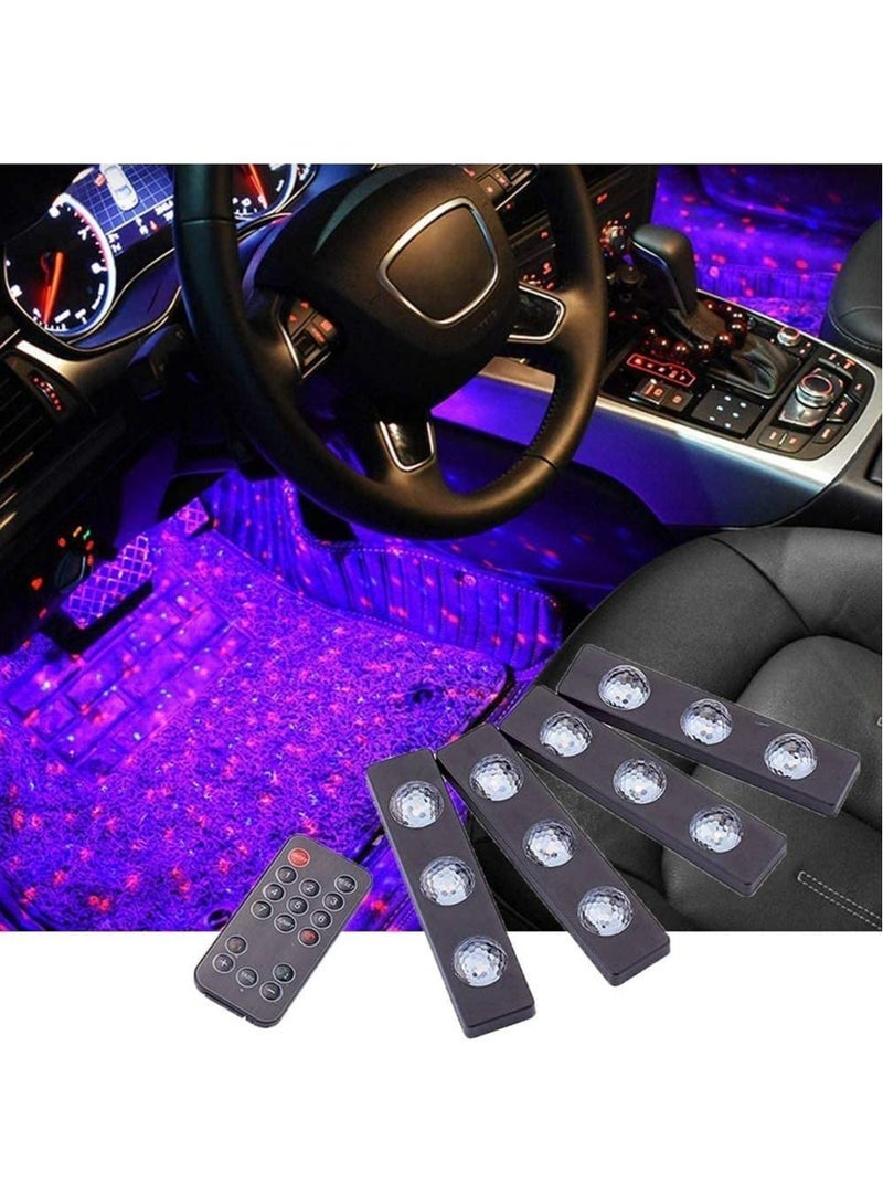 Meiyilan Car Interior Ambient Lights Star Projector Lights Remote Control Sound Active Atmosphere Lamp for Car Carpet Lights - Image 1