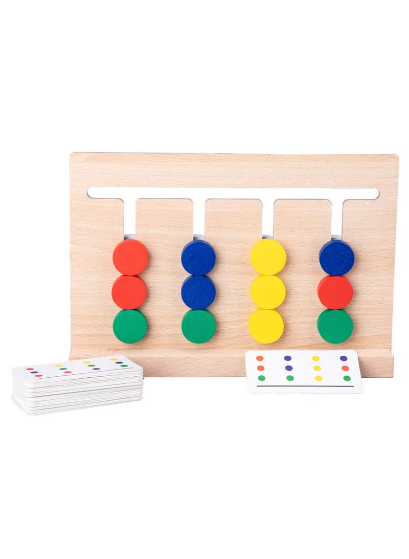 Four-Color Walking Puzzle Game Kids Color Matching Logical Thinking Training Montessori Wooden Toy - Image 1