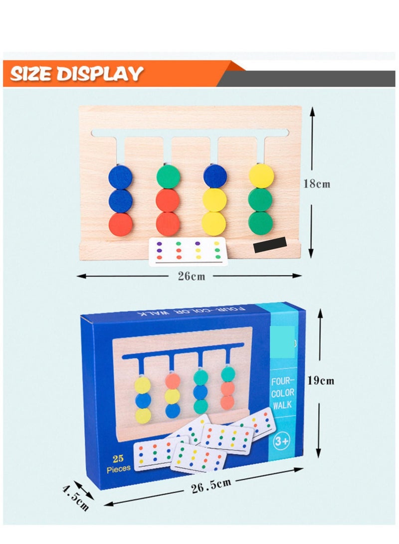 Four-Color Walking Puzzle Game Kids Color Matching Logical Thinking Training Montessori Wooden Toy - Image 3