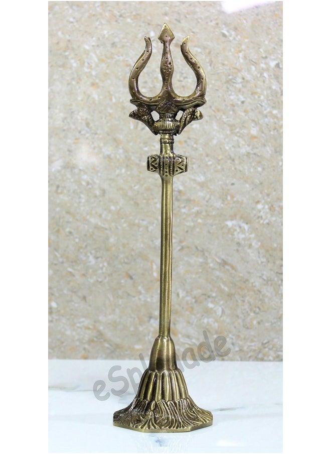 ESPLANADE ESPLANADE Brass Shiva Shiv Bholenath Trishul Trident with Damru - 11" Inches  - Image 2