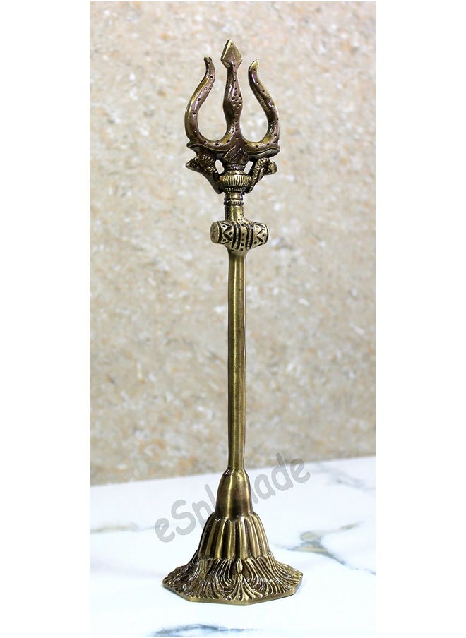 ESPLANADE ESPLANADE Brass Shiva Shiv Bholenath Trishul Trident with Damru - 11" Inches  - Image 3