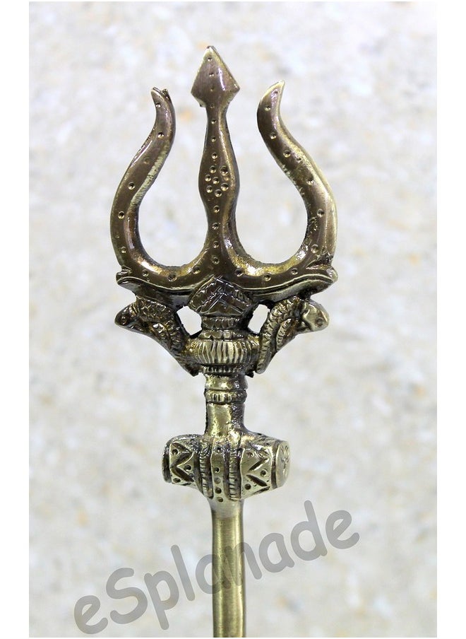 ESPLANADE ESPLANADE Brass Shiva Shiv Bholenath Trishul Trident with Damru - 11" Inches  - Image 5