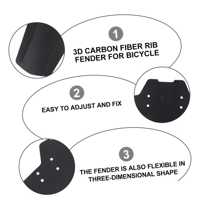 Carbon Fiber Road Bike Mudguard Set Front Rear Flaps Easy Install - Image 5