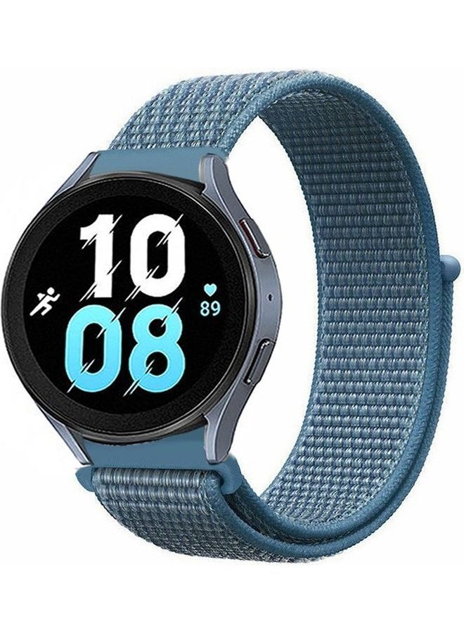 NIBEMINENT Samsung Galaxy Watch 5 / Pro Band Nylon Loop Replacement Strap 20mm Compatible with Watch5 (44mm/40mm) (45mm) Blue - Image 1