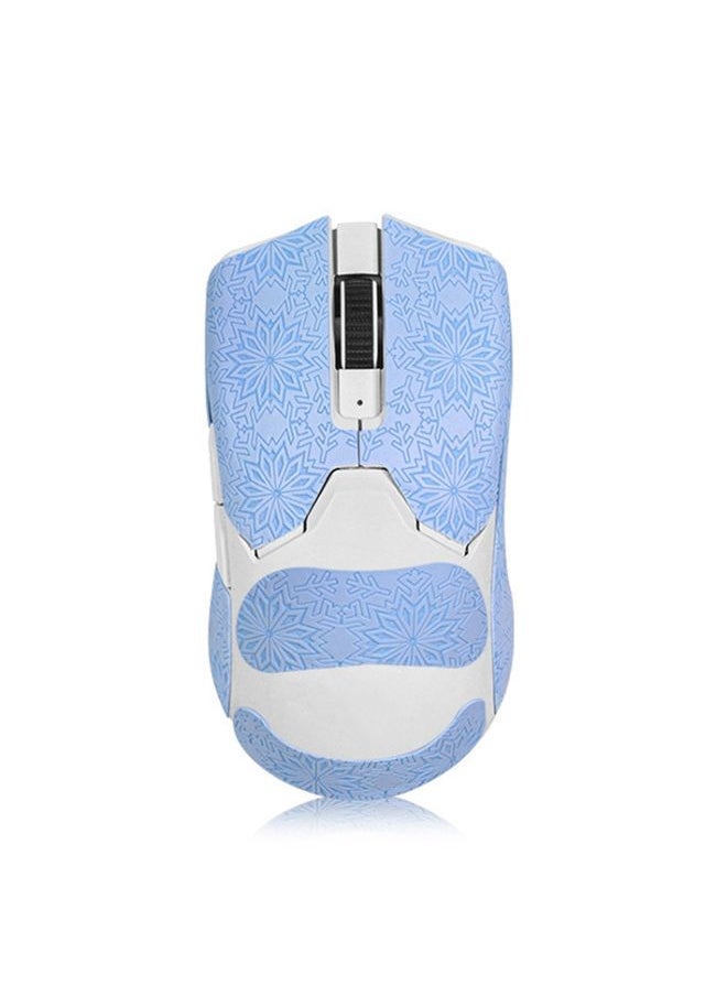 BURAQ Snowflake Pattern Anti-slip Mouse Stickers For Razer Viper V2 Pro Blue Full Surround  - Image 1