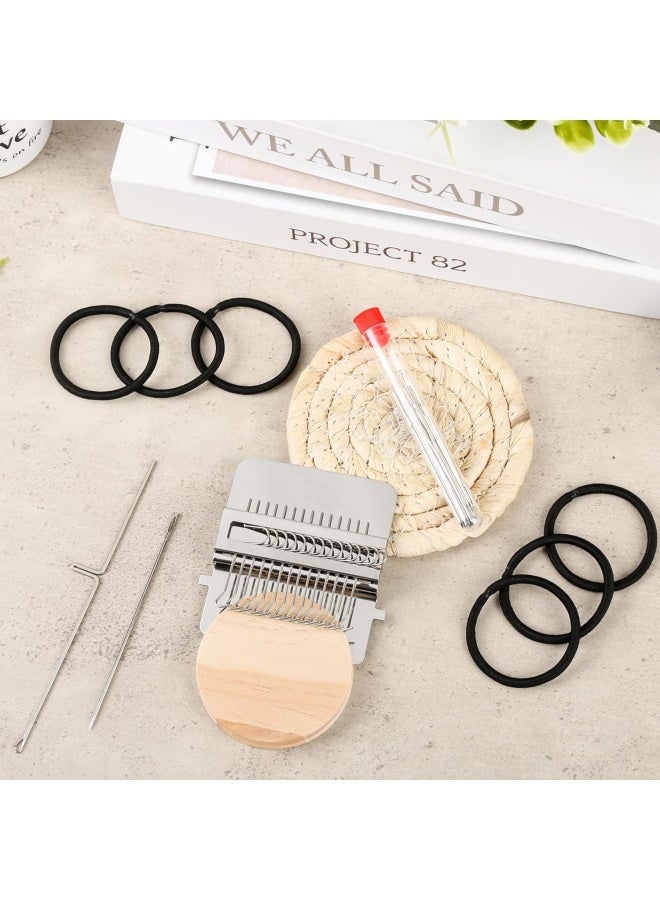 Small Loom Speedweve Type Weave Tool,darning Loom Quickly Mini Mending Convenient Darning Loom for Mending Jeans Socks Clothes Loom Machine Makes Beautiful Stitching Diy Weaving Arts (14 Hooks) - Image 4