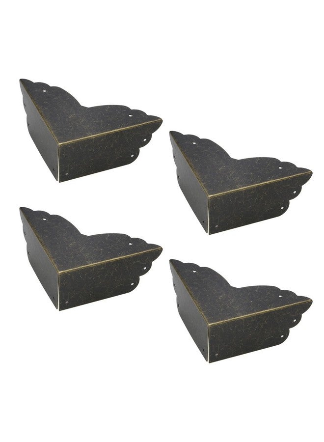 Mcredy 4 Pack Corner Protectors Metal Bronze Box Corners Decorative 2.8X2.8X1.2"(Lxwxh),Side Length 2.8" - Image 1
