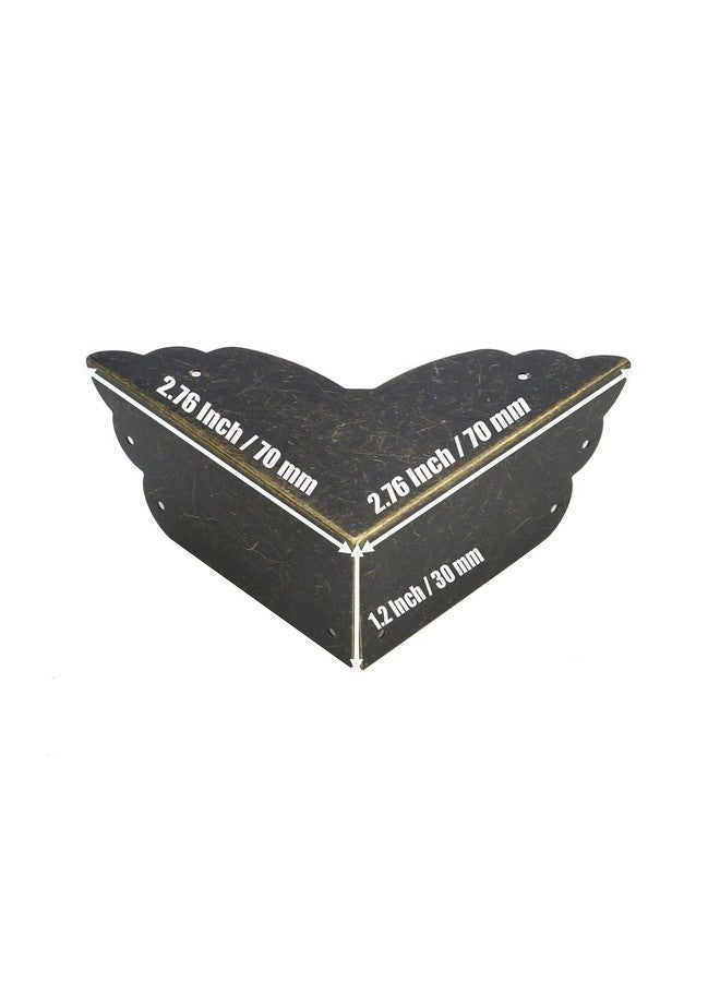 Mcredy 4 Pack Corner Protectors Metal Bronze Box Corners Decorative 2.8X2.8X1.2"(Lxwxh),Side Length 2.8" - Image 2
