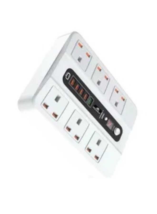 MOOGMAX 6 Triple Outlets 6 USB Port Electrical Connection White - Image 1