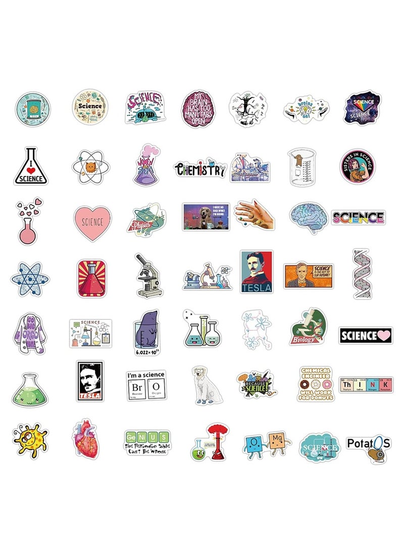 100 Pcs Science Stickers for Hydroflask, Laptop  Water Bottle - Waterproof Vinyl Decals for Kids, Teens, Students  Teachers - Physics, Chemistry  Biology Themes  - Image 3