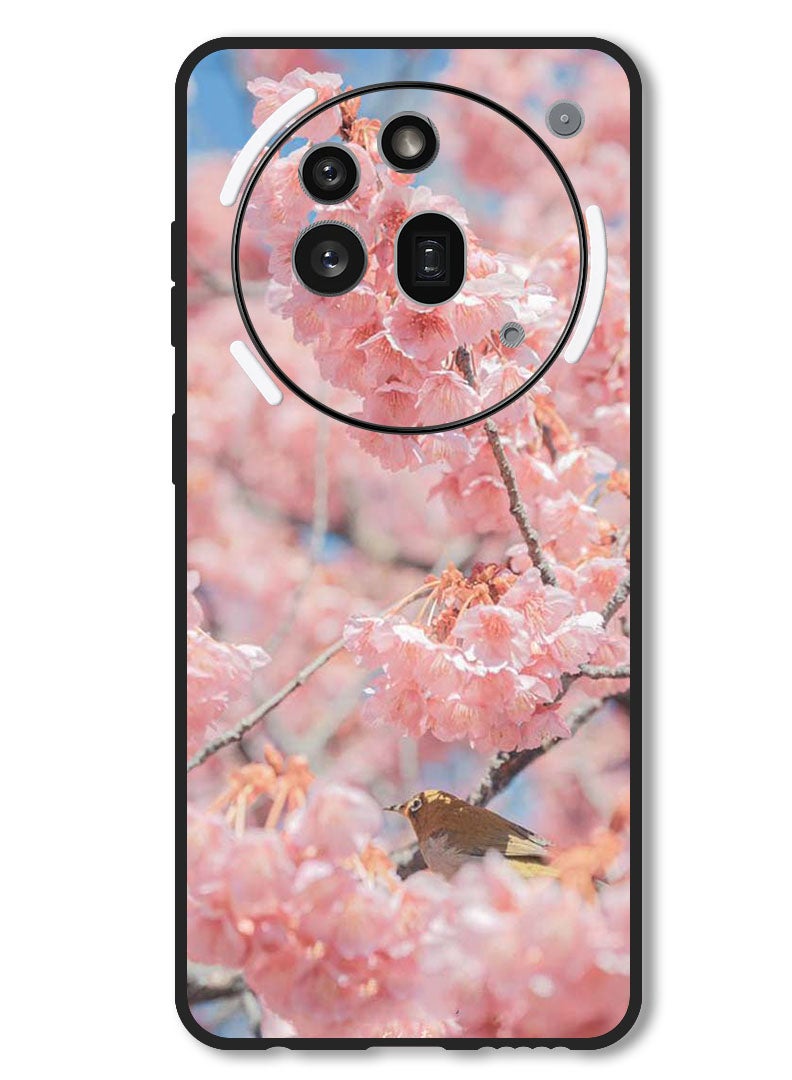 Theodor Case Compatible with Nothing Phone 3a Pro Protection Shockproof Bumper Cover Pink flowers - Image 1