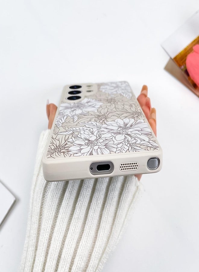 OOK Magnetic for Samsung Galaxy S25 Ultra Case, Silicone White Flower Cute Pattern [Compatible with MagSafe] Floral Print Camera Protection Shockproof Slim Phone Case for 6.9inch, White Flower - Image 4