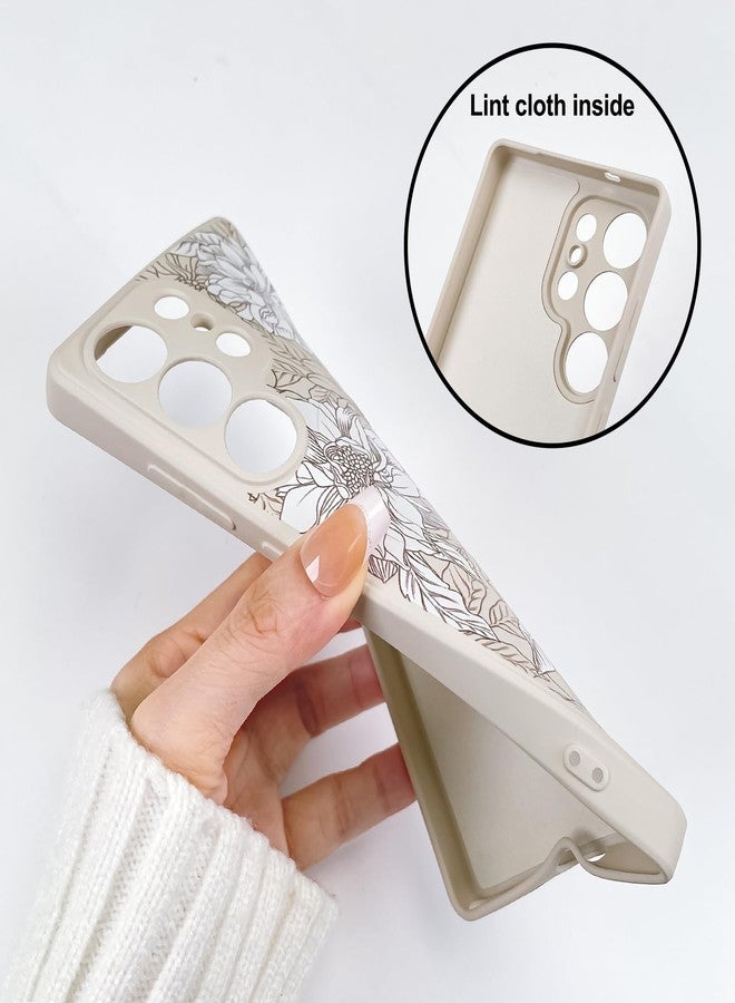 OOK Magnetic for Samsung Galaxy S25 Ultra Case, Silicone White Flower Cute Pattern [Compatible with MagSafe] Floral Print Camera Protection Shockproof Slim Phone Case for 6.9inch, White Flower - Image 5