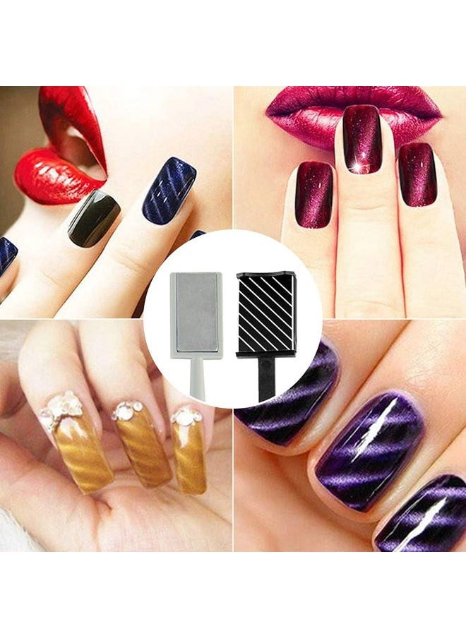 Ideal Swan - 11 Piece Magnet Nail Art Polish Tool Set, Cat Eye Gel Polish 3d Gel Nails Cat Eye Plastic Tool-Suitable for DIY 3d Magnetic, Salon, Studio or Home - Image 1