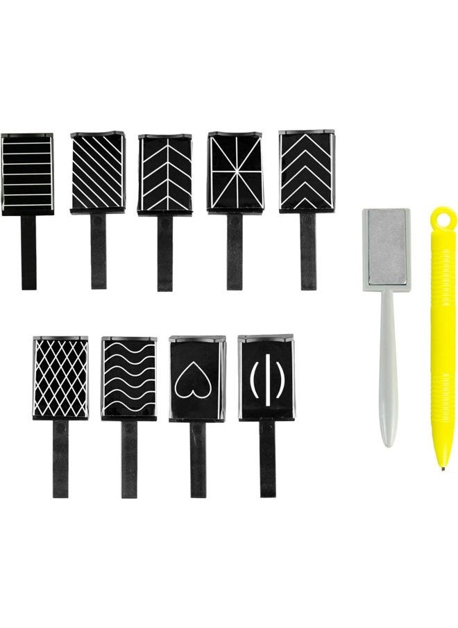 Ideal Swan - 11 Piece Magnet Nail Art Polish Tool Set, Cat Eye Gel Polish 3d Gel Nails Cat Eye Plastic Tool-Suitable for DIY 3d Magnetic, Salon, Studio or Home - Image 1