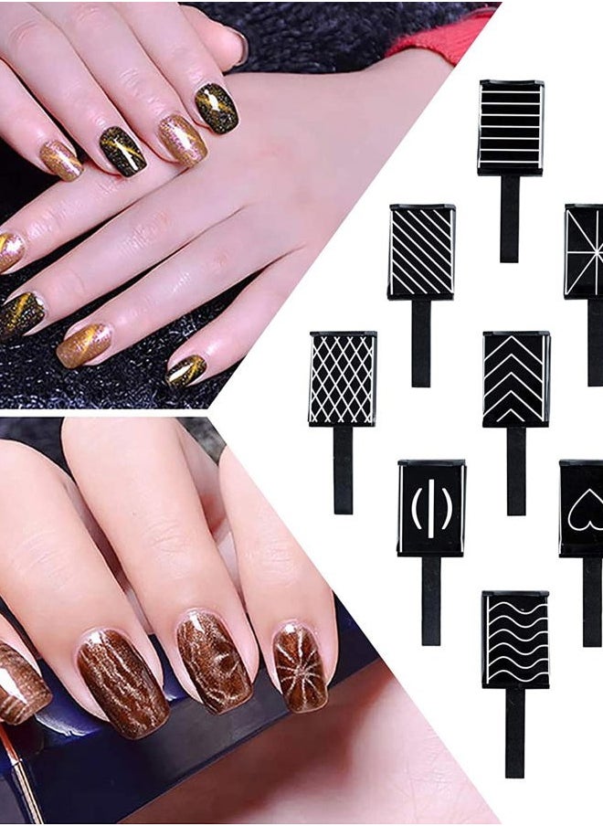 Ideal Swan - 11 Piece Magnet Nail Art Polish Tool Set, Cat Eye Gel Polish 3d Gel Nails Cat Eye Plastic Tool-Suitable for DIY 3d Magnetic, Salon, Studio or Home - Image 1