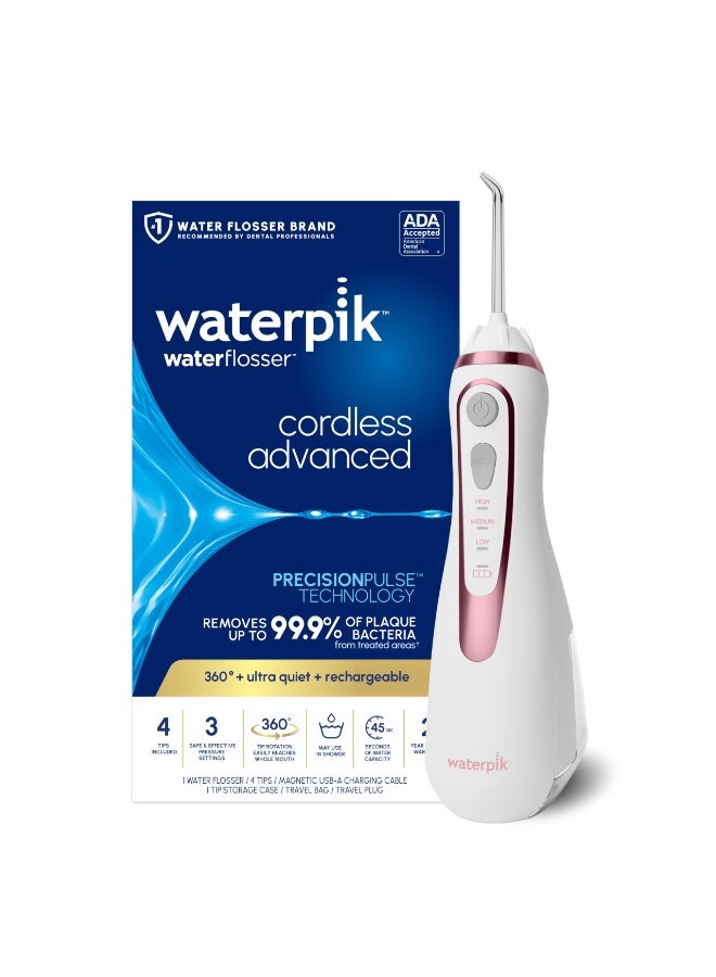 Waterpik Cordless Advanced Water Flosser, WP-589, Rechargeable, Rose Gold - Image 1
