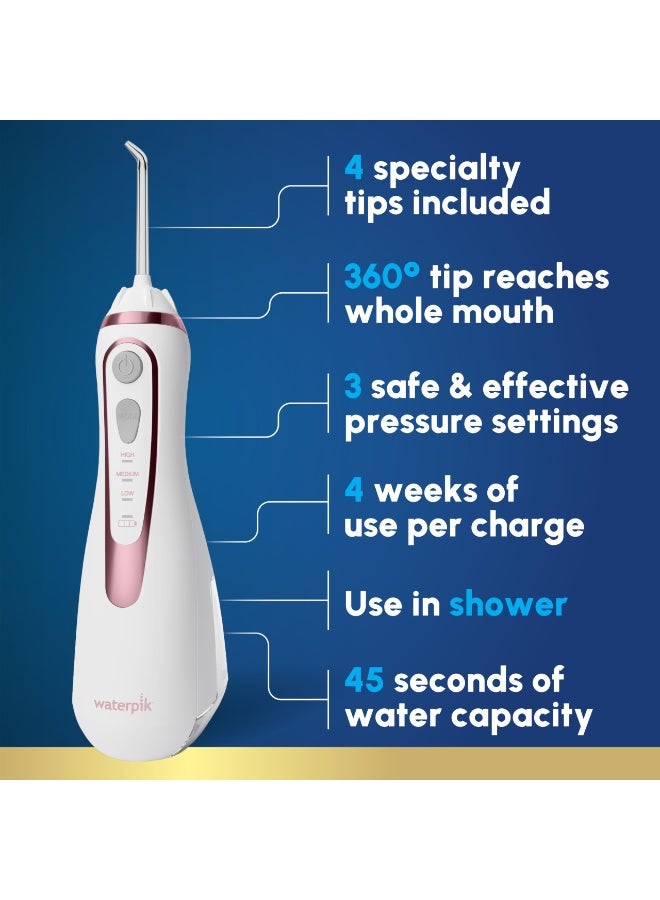 Waterpik Cordless Advanced Water Flosser, WP-589, Rechargeable, Rose Gold - Image 2