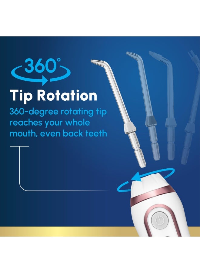 Waterpik Cordless Advanced Water Flosser, WP-589, Rechargeable, Rose Gold - Image 4