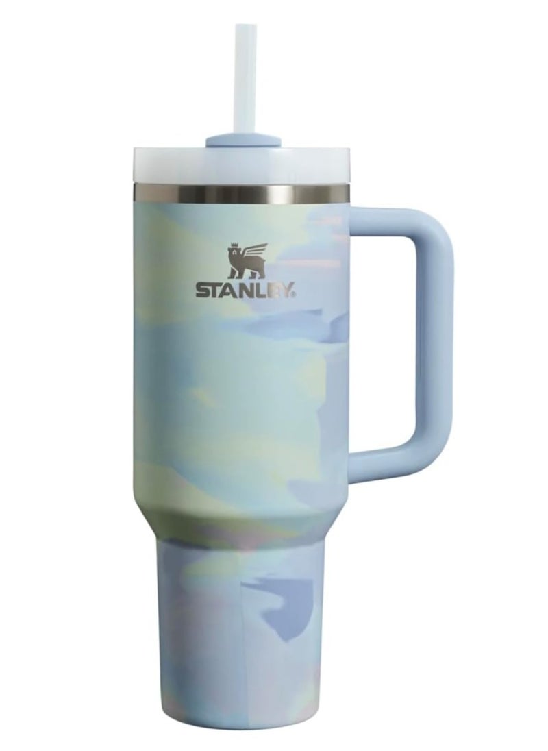 Stanley Stanley Quencher H2.0 FlowState 40 oz Stainless Steel Water Bottle Insulated Tumbler Iced Coffee Cup Mug with Lid and Straw for Cappuccino, Tea, Espresso, Drinks, Juice - Blue  - Image 1