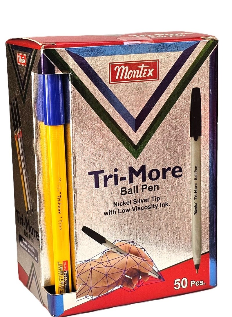 montex مجموعة أقلام حبر جاف Montex Tri-More مكونة من 50 قلمًا - Image 2