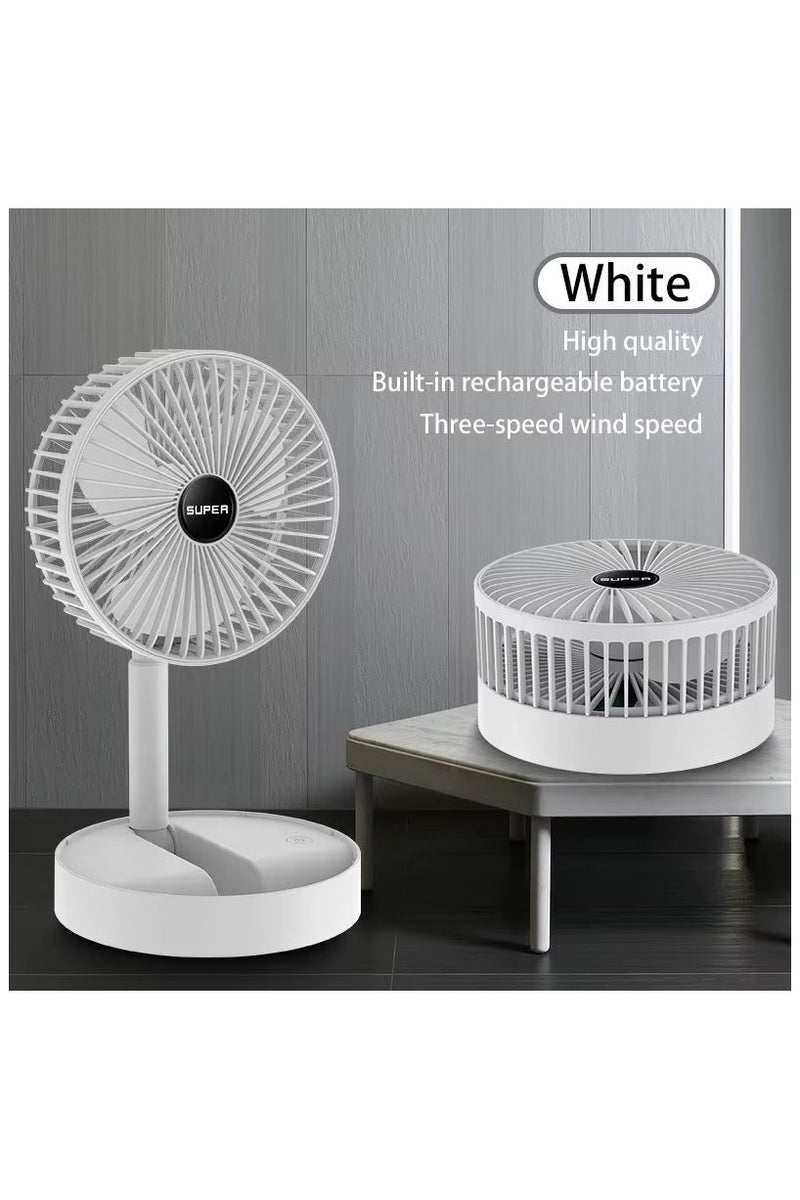Super Foldable & Retractable Table Fan – USB Rechargeable – 3 Speeds – Low Noise – Built-in LED Light – Compact Design for Home, Office, Camping & Travel – Phone Holder Included – Quiet Operation & Strong Wind – Adjustable Height – Model FS-21 - Image 5