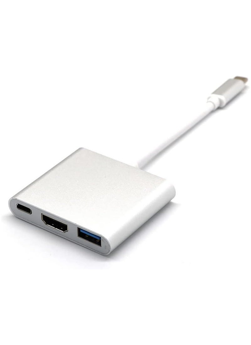 Digipace Type-C OTG Cable Connector，GoodTool 3 in 1 Type-C to USB Type-C to HDMI Converter 4K Adapter, Multi-port Converter, multiple usb，usb c hub，Type C Adapter，Type C connector 