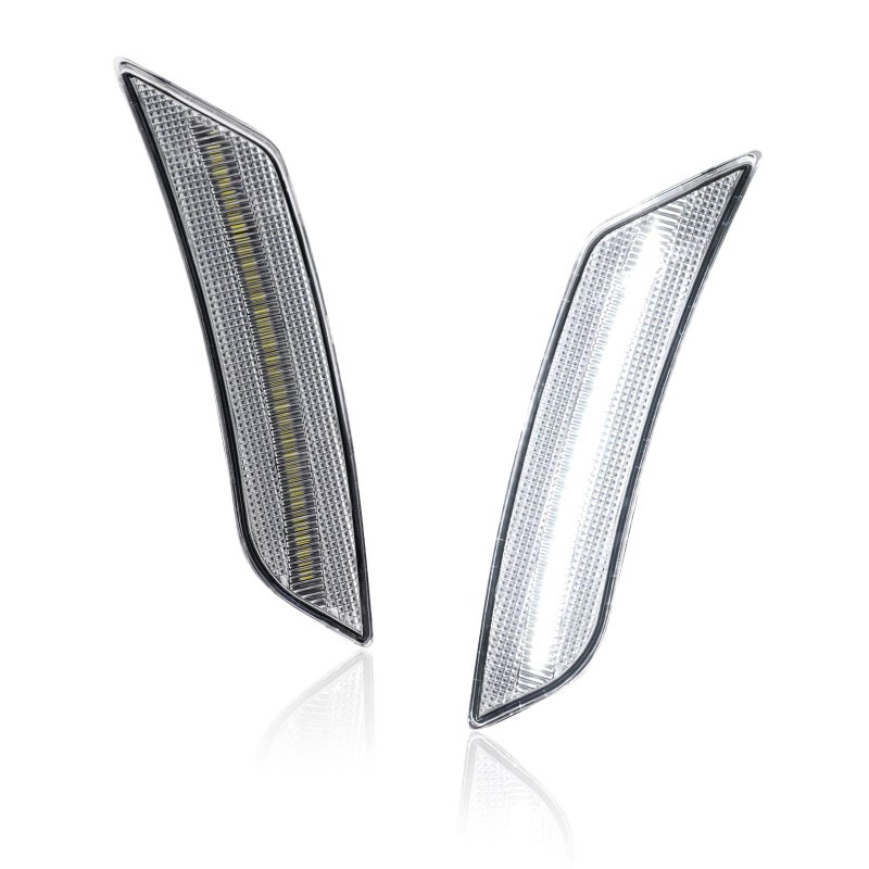 SHINEFIT White LED Side Marker Light Clear Lens Compatible with ATS 20132014 XT5 20172024 OEMGM2551199 GM2550199