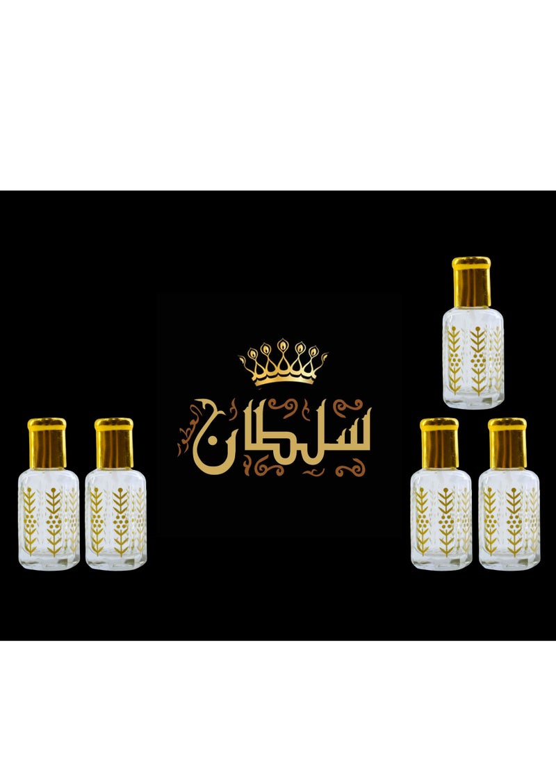 Sultan 5 Pieces Mixed Sultan Perfumes Is Stable and Lasts Long Economical Package 12 Ml 