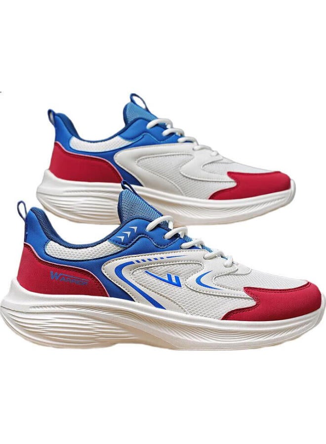 Warrior Huili Men'S Sneakers, Spring And Summer Breathable Running Shoes, Men'S Mesh Versatile Casual Dad Shoes, 0918 Beige-Red, Size 42 - Image 1