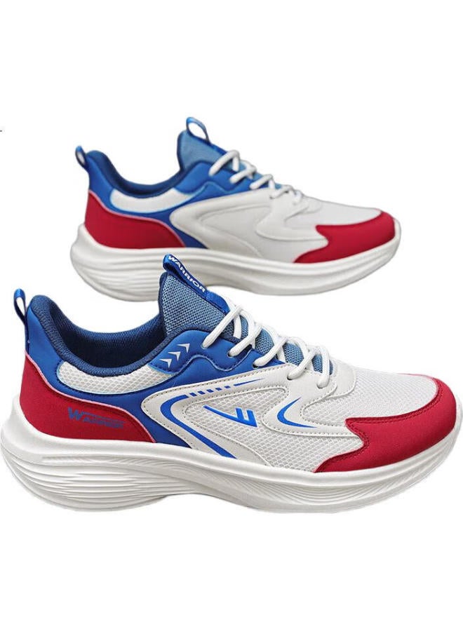 Warrior Huili Men'S Sneakers, Spring And Summer Breathable Running Shoes, Men'S Mesh Versatile Casual Dad Shoes, 0918 Beige-Red, Size 42 - Image 2