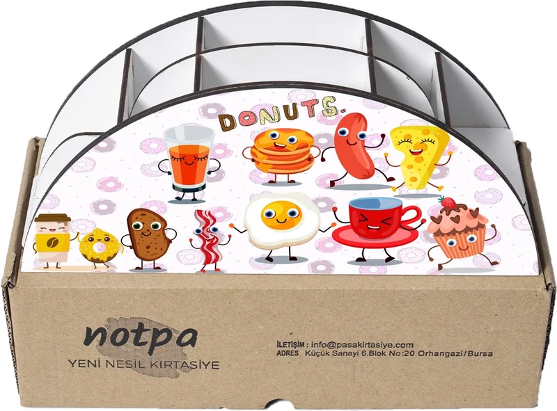 نوتبا Wooden Vip Donuts Rainbow Ruler Desktop Pen Holder Organizer For Kids VIP67