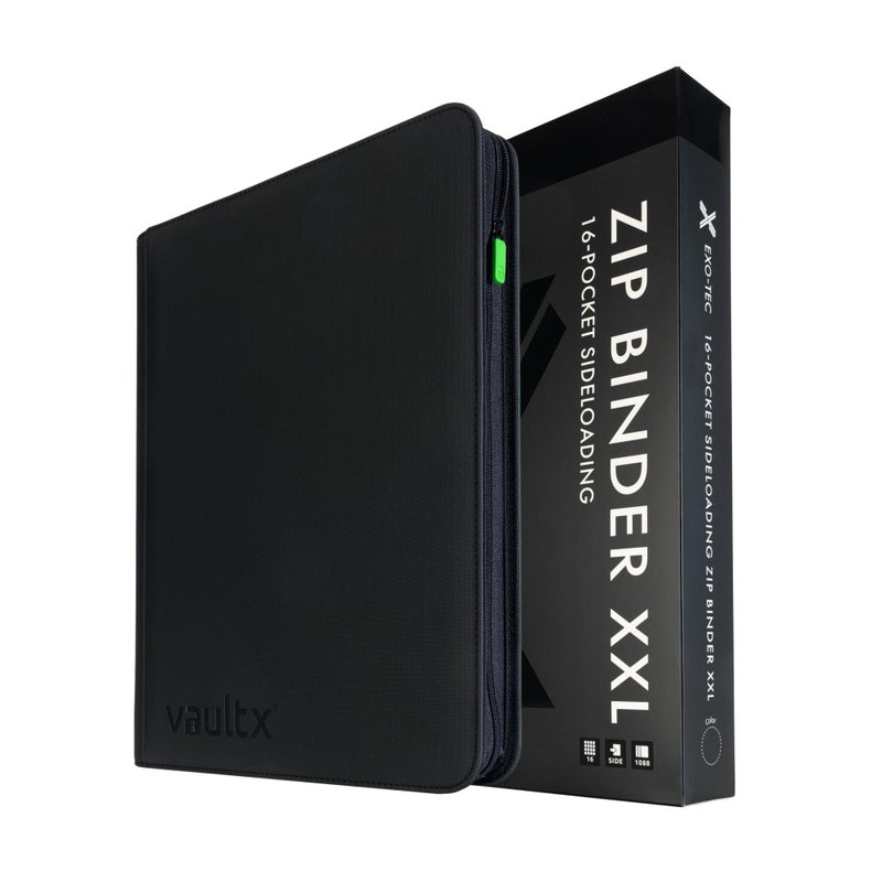 Vault X 16 Pocket XXL Trading Card Zip Binder, 1088 Cards, Premium Exo-Tec Album Material, 34 Side-Loading Pages, Folder for Collectible Games, Sports, TCG (Black) - Image 1