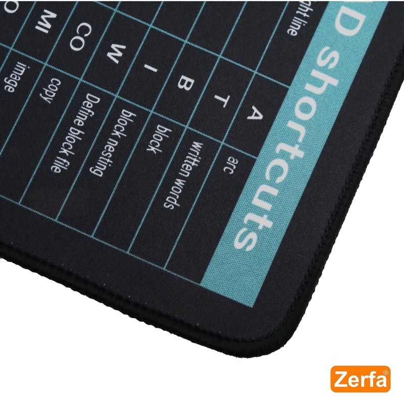 Zerfa Extra Large (80 x 30 CM) Extended Gaming Laptop Mouse Pad, Thick Non-Slip Rubber Base Desk Mat Keyboard pad for/Computer Shortcut Key Design (Black) - Image 3