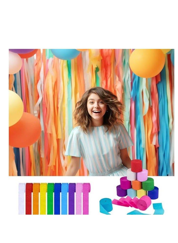 Flamingo 24 Roll Crepe Paper Single Color Streamer 1.5Inches Orange Color - Image 2