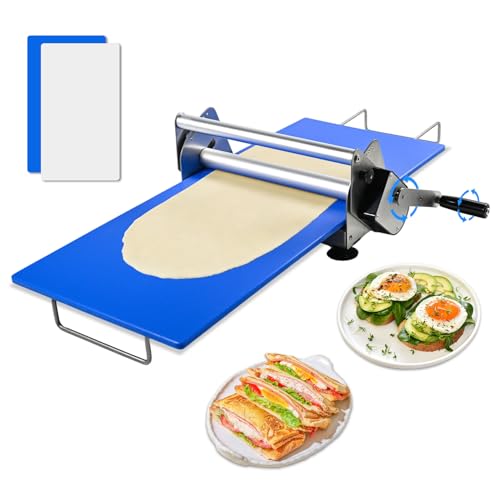 Atdsetr Folding Dough Rolling Machine，Manual Dough Sheeter ，Compact Dough Sheeter Machine For Bakery Pizza，Dough Machine With Adjustable Thickness, Stainless Steel（2 Rolling Boards） - Image 1