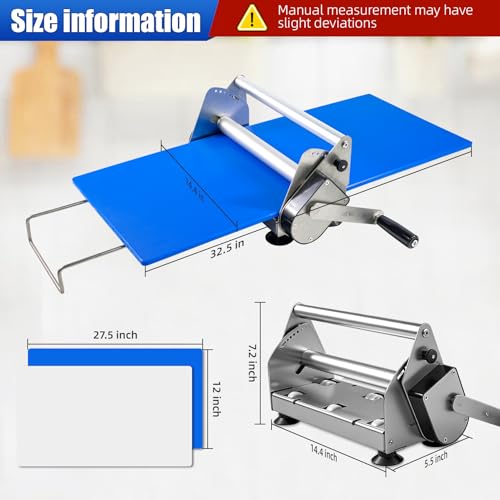 Atdsetr Folding Dough Rolling Machine，Manual Dough Sheeter ，Compact Dough Sheeter Machine For Bakery Pizza，Dough Machine With Adjustable Thickness, Stainless Steel（2 Rolling Boards） - Image 2