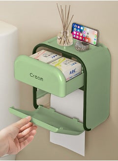 HaveDream Bathroom Tissue Box, Wall-Mounted High-Grade Waterproof Punch-Free tissue Box - Nordic Green  - Image 4
