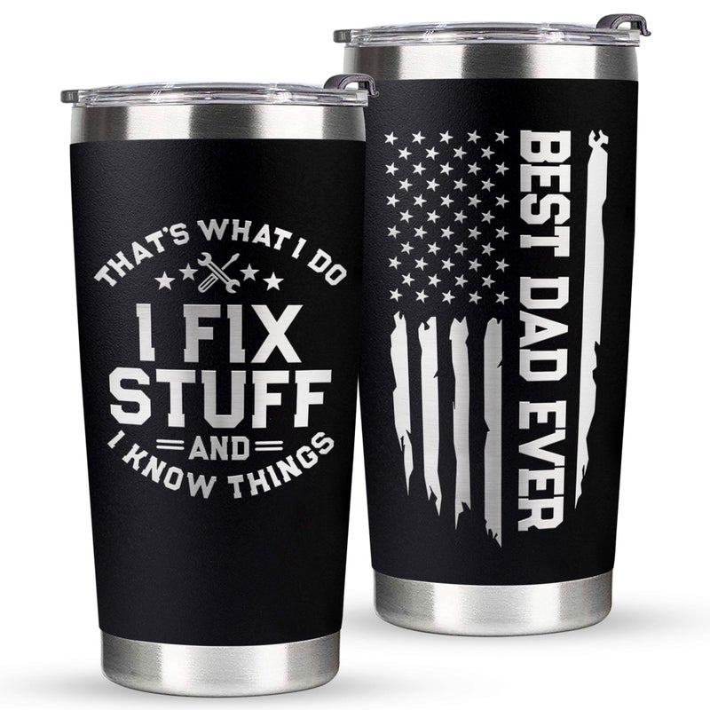 VIWIS Christmas Gifts for Dad, Men - Gifts for Dad from Daughter, Son - Dads Birthday Gift Ideas, Happy Birthday gifts for Dads, Fathers - Best Dad Ever Gift, Best dad Tumbler, 20 Oz dad Cup - Image 1