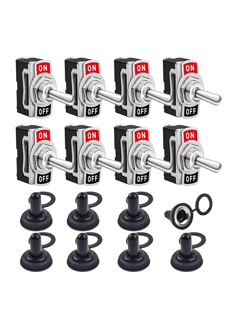 Excefore - Toggle Switch, Waterproof Heavy Duty Toggle Switch, SPST 2 Pin Waterproof Toggle Witch 12V 20A, Heavy Duty ON Off Switch for Boat, Yacht, Vessels (8 Pcs) - Image 1