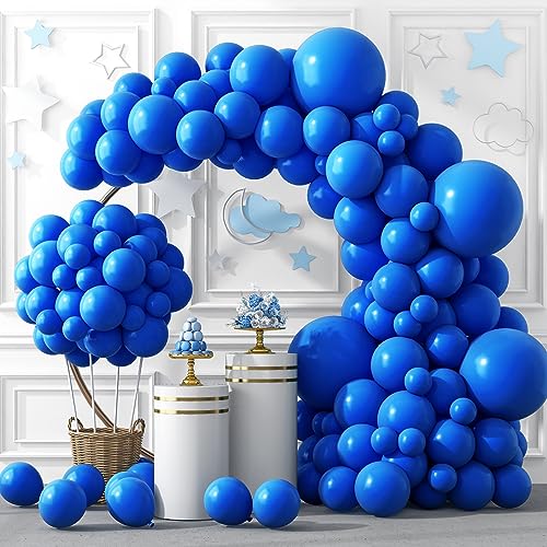 RUBFAC 129pcs Dark Blue Balloons Different Sizes 18 12 10 5 Inch for Garland Arch for Birthday Gender Reveal Baby Shower Graduation Party Decoration - Image 1