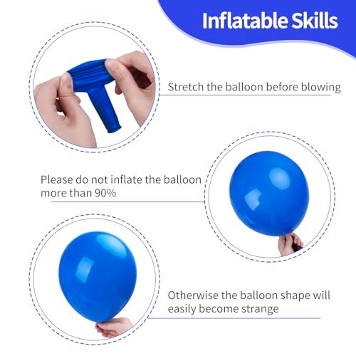 RUBFAC 129pcs Dark Blue Balloons Different Sizes 18 12 10 5 Inch for Garland Arch for Birthday Gender Reveal Baby Shower Graduation Party Decoration - Image 3