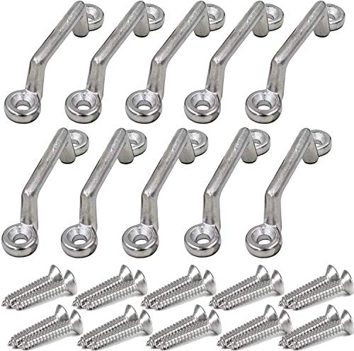 Pmsanzay Stainless Steel 1 Inch Mount, Bimini Top Strap, Pad Eye,Footman's Loop for Jeep Corvette, Buggy, Kayak Tie Downs, 10 Piece Set - No Rust - Image 1