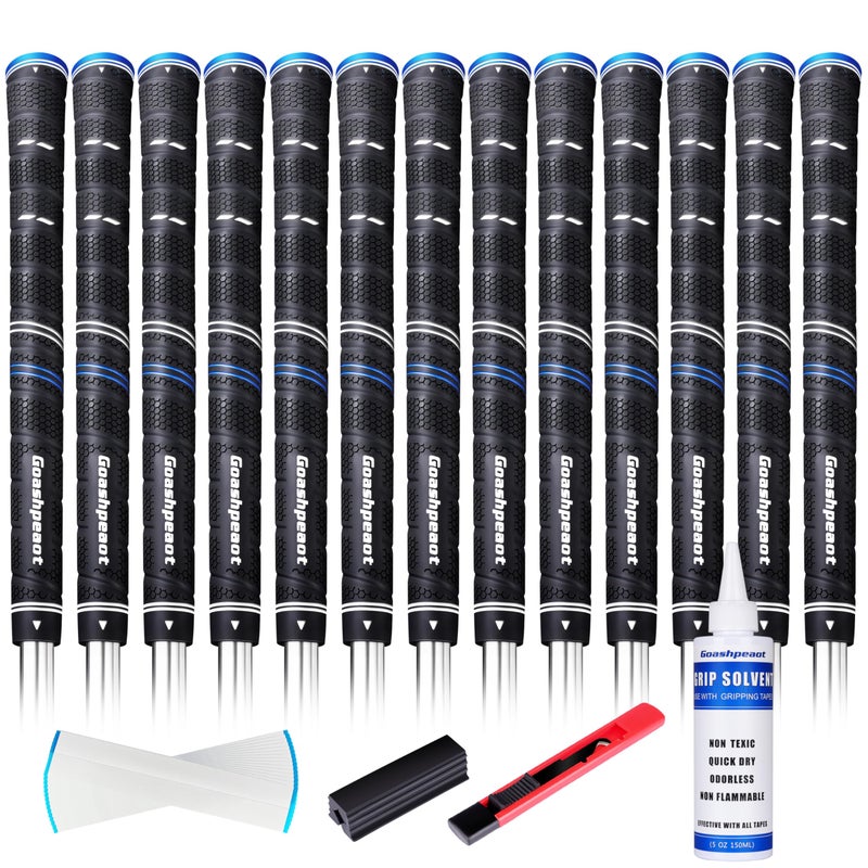 Goashpeaot Wrap Golf Grips 13 Pack ,With Regripping Kit ï¼Œ Outstanding Tackiness and Advanced Surface Texture Enhances Control (Midsize, Blue) - Image 1