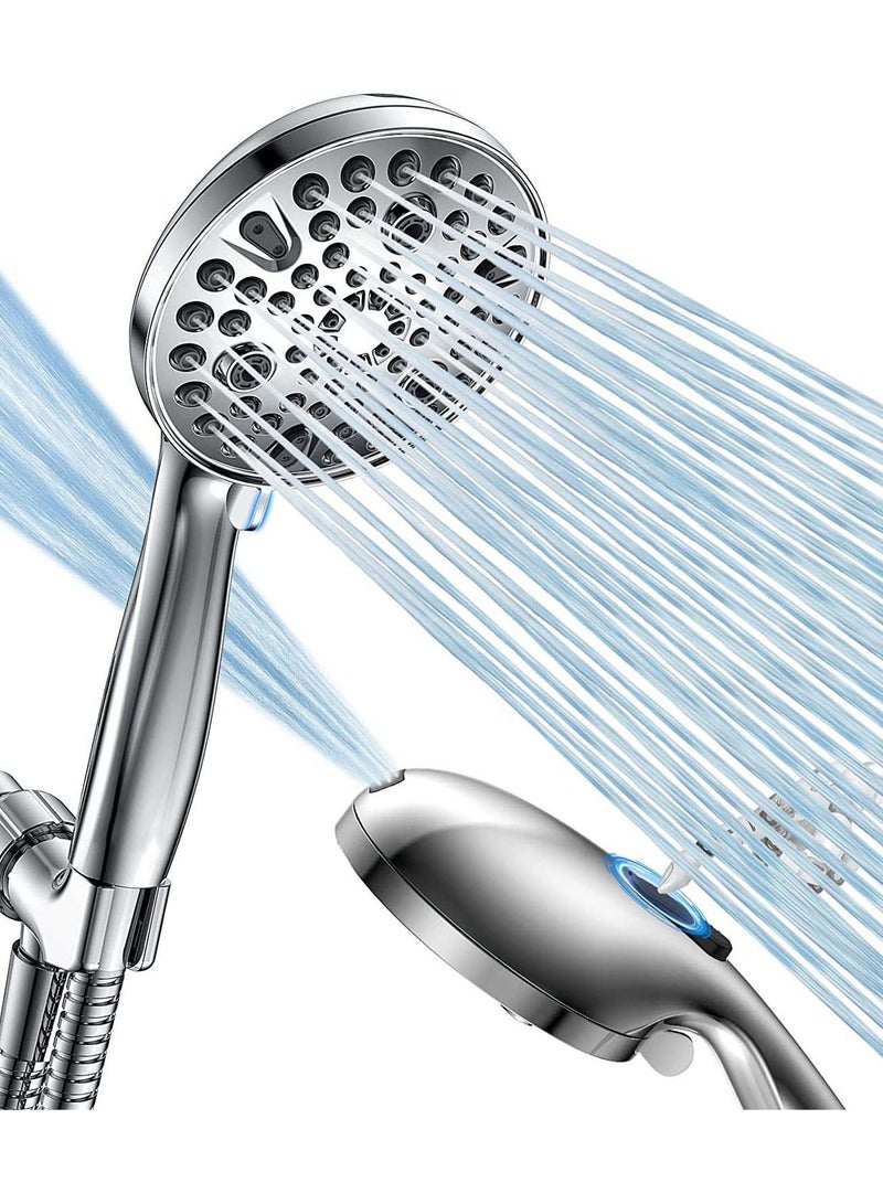 Y&D Shower Head High Pressure with Handheld, Heads Set, 10 Modes Showerhead Built-in Power Wash to Clean Bathroom Tubs Tiles, Detachable - Image 1