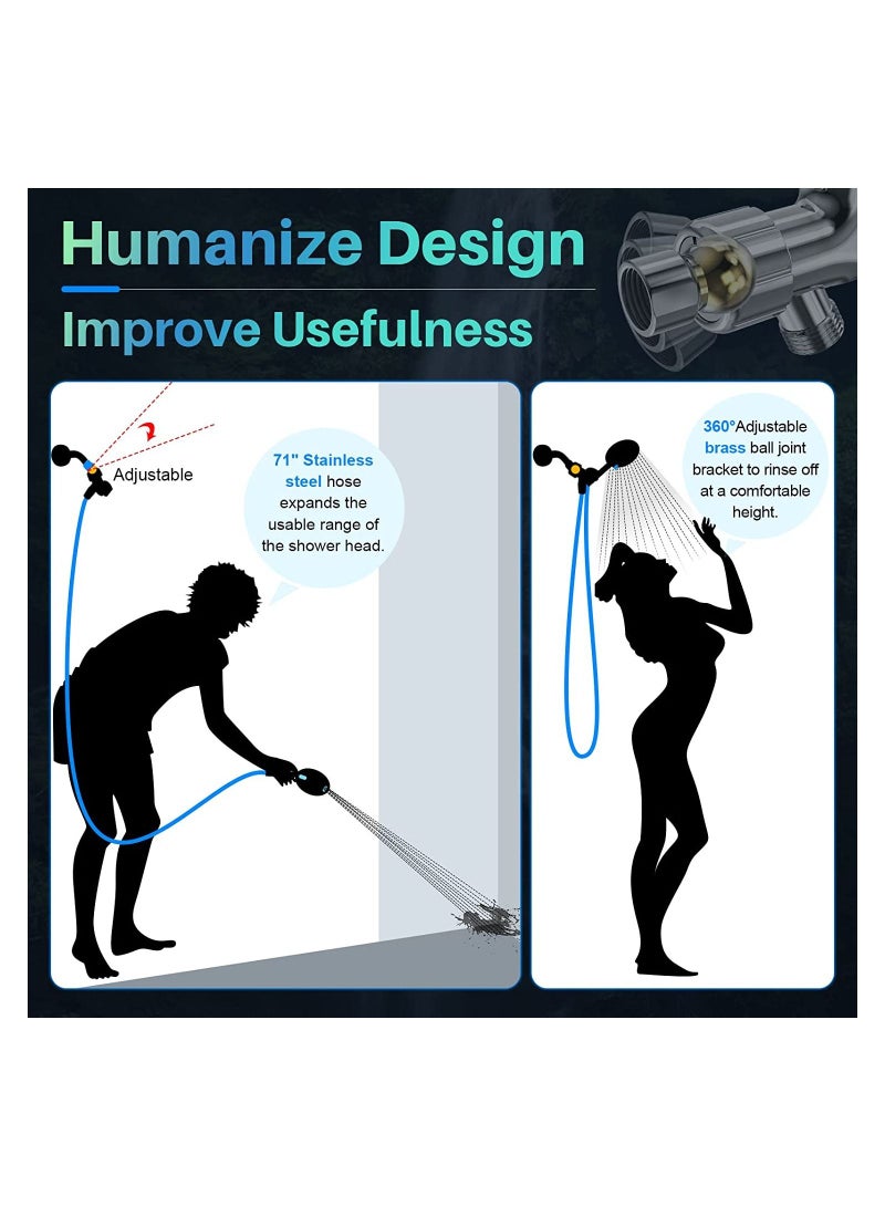 Y&D Shower Head High Pressure with Handheld, Heads Set, 10 Modes Showerhead Built-in Power Wash to Clean Bathroom Tubs Tiles, Detachable - Image 5