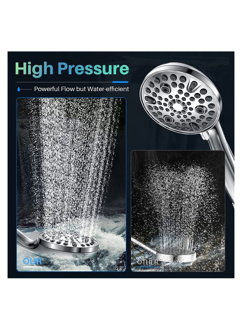 Y&D Shower Head High Pressure with Handheld, Heads Set, 10 Modes Showerhead Built-in Power Wash to Clean Bathroom Tubs Tiles, Detachable - Image 2